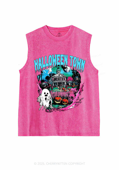 Halloween Ghost Town Y2K Washed Muscle Tank Cherrykitten