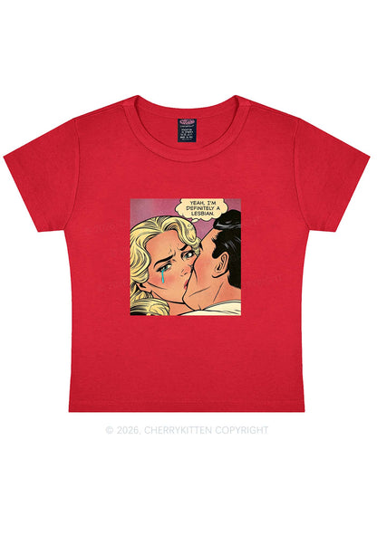 Im Definitely A Lesbian Pride Y2K Baby Tee Cherrykitten