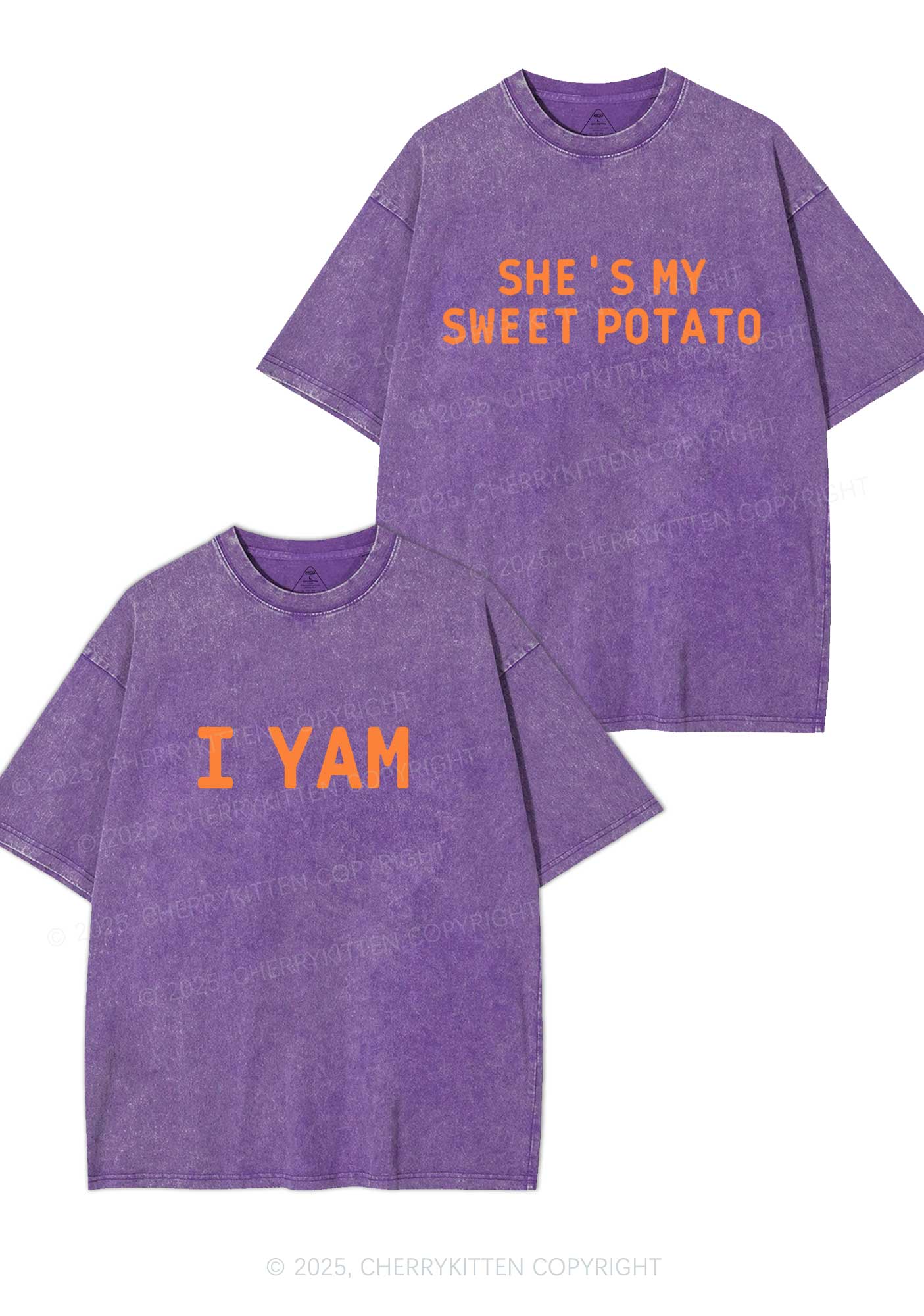 Shes My Sweet Potato Y2K Valentine's Day Washed Tee Cherrykitten