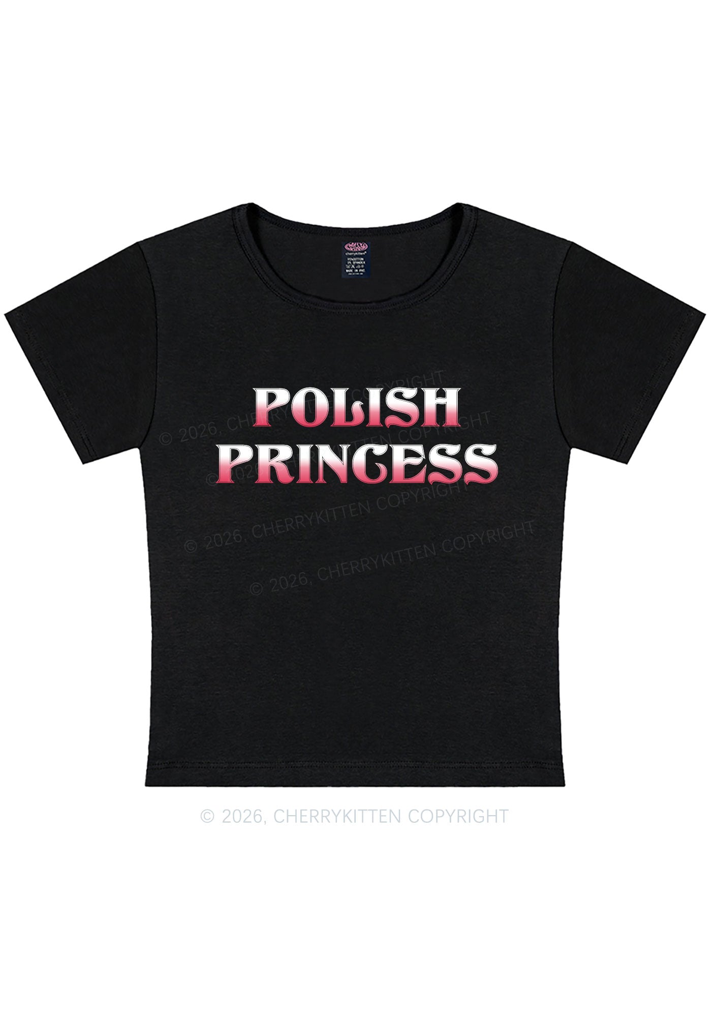 Polish Princess St Patricks Y2K Baby Tee Cherrykitten
