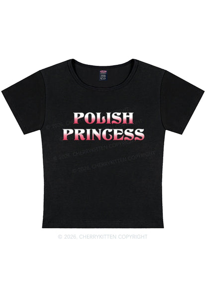 Polish Princess St Patricks Y2K Baby Tee Cherrykitten