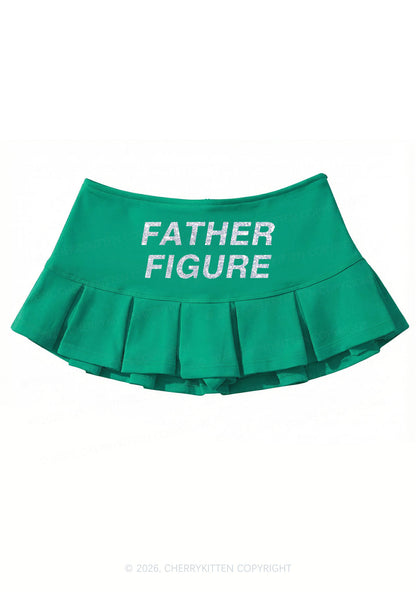 Glitter Father Figure Y2K Mini Pleated Skirts Cherrykitten