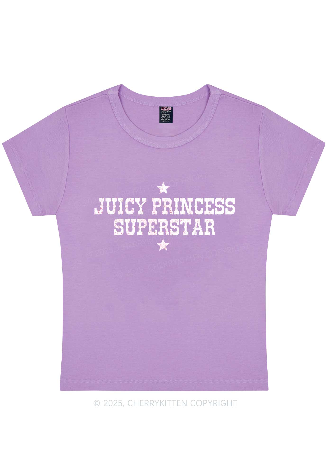 Juicy Princess Superstar Y2K Baby Tee Cherrykitten
