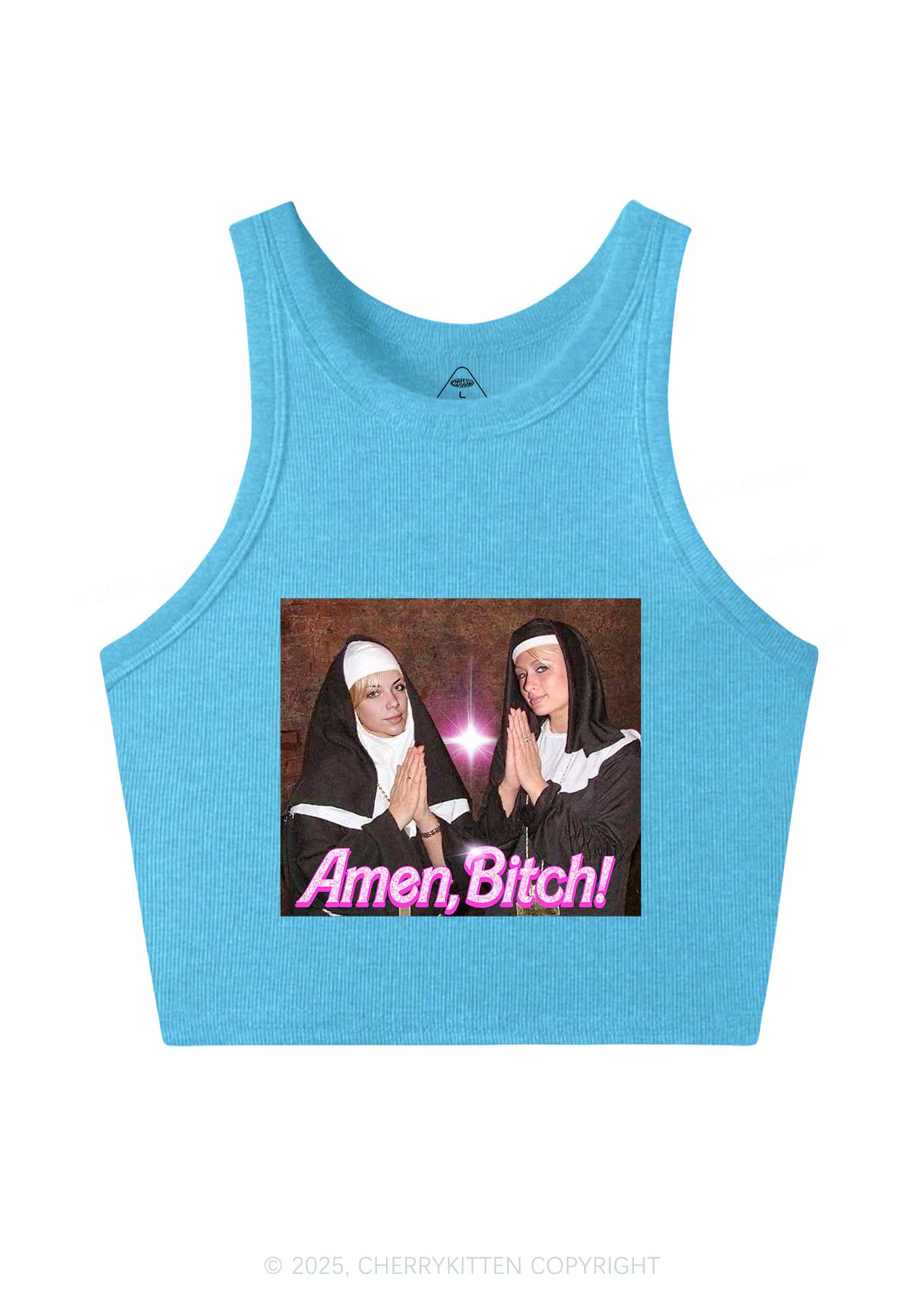 Custom Amen Bxtch Y2K Crop Tank Top Cherrykitten