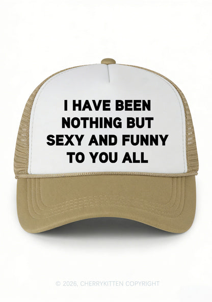I Have Been Funny Y2K Colorblock Trucker Hat Cherrykitten