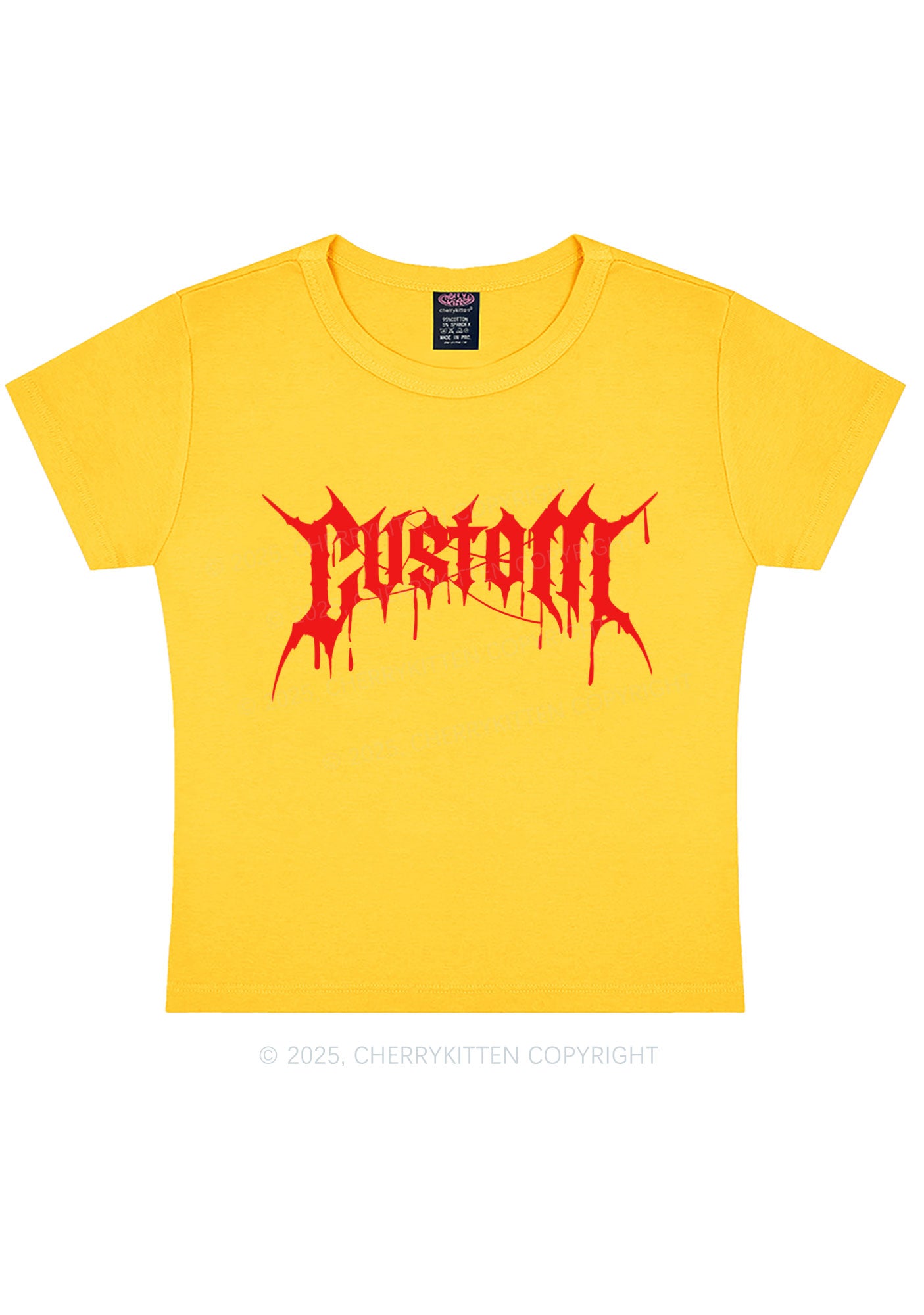Custom Font Art Y2K Baby Tee Cherrykitten