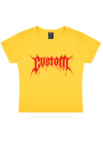 Custom Font Art Y2K Baby Tee Cherrykitten