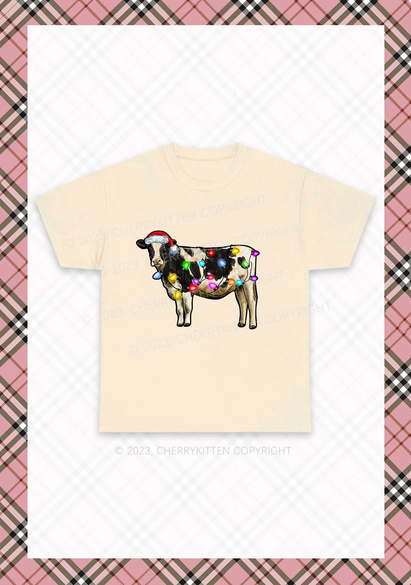 Christmas Cow Chunky Shirt Cherrykitten