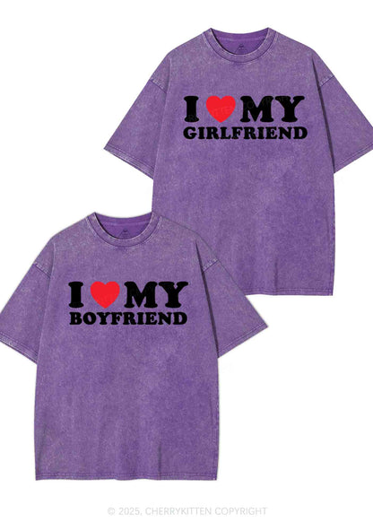 I Love GF BF Y2K Valentine's Day Washed Tee Cherrykitten