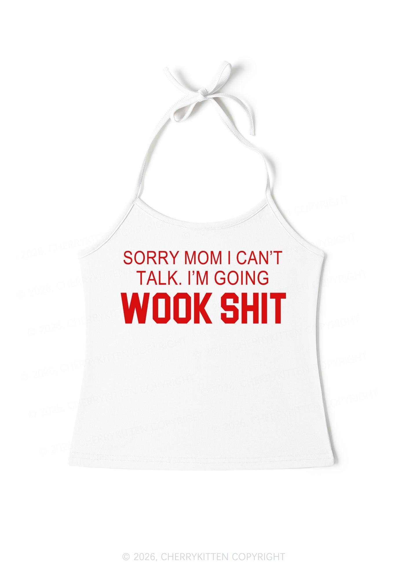 Im Doing Wook Shxt Y2K Halter Neck Cami Cherrykitten