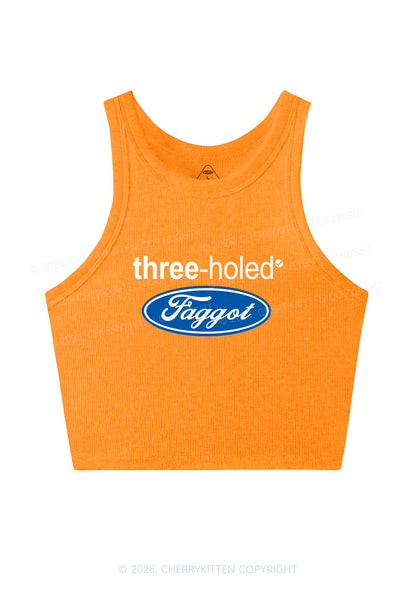 Three Holed Faggot Pride Y2K Crop Tank Top Cherrykitten