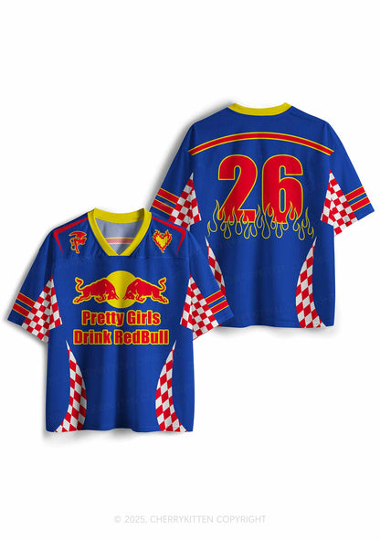 Custom Pretty Girls Drink Redbull Y2K Sport Jersey Shirts Cherrykitten