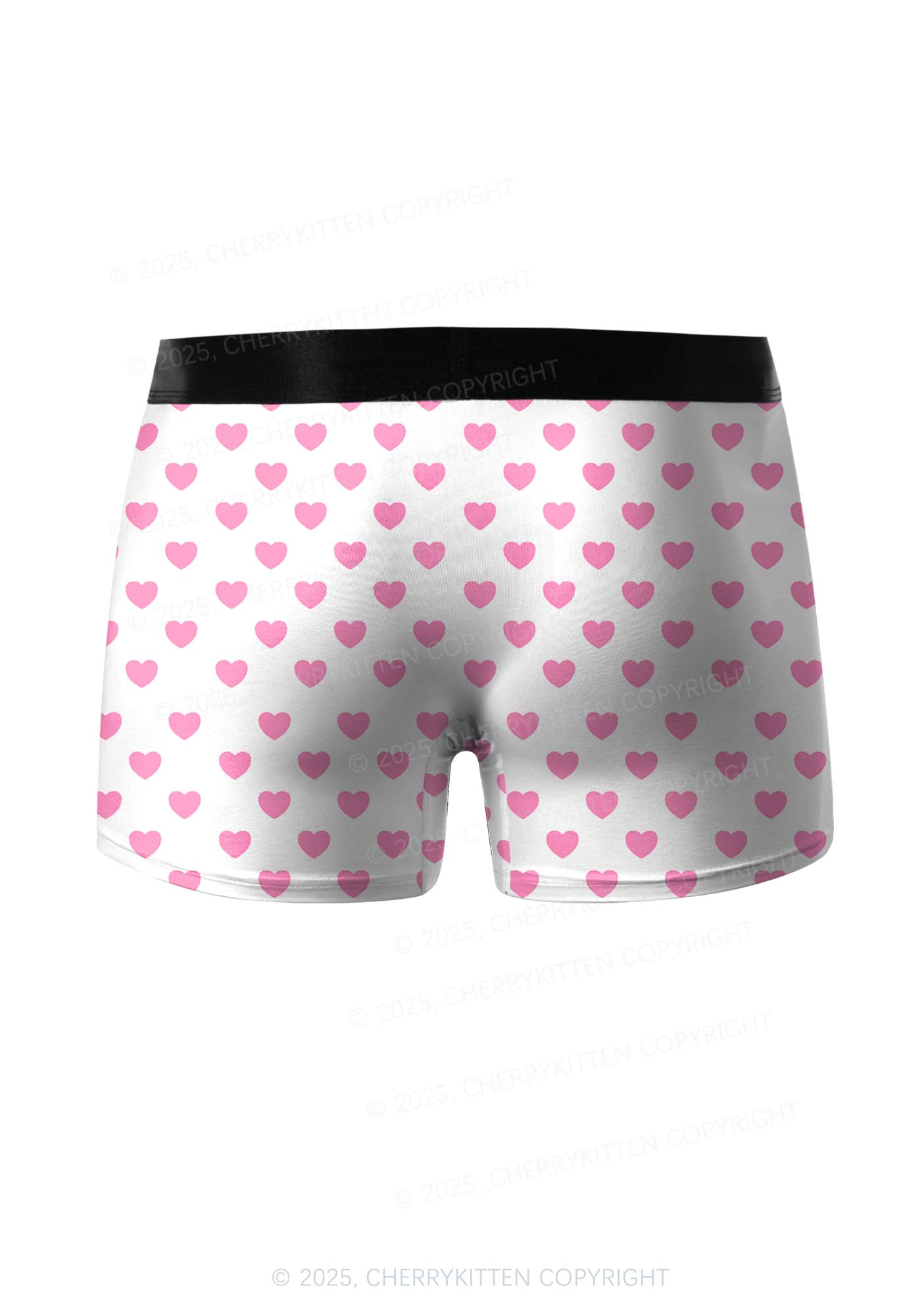Plain Pink Heart Valentine's Day Y2K Print Couples Boxer Thong Set Cherrykitten