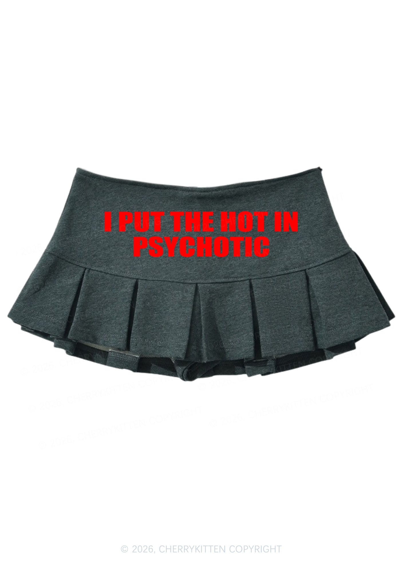 I Put The Hot In Psychotic Y2K Mini Pleated Skirts Cherrykitten