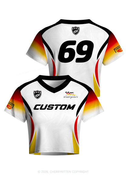 Custom Germany Flag Color Y2K Crop Football Jersey Shirts Cherrykitten
