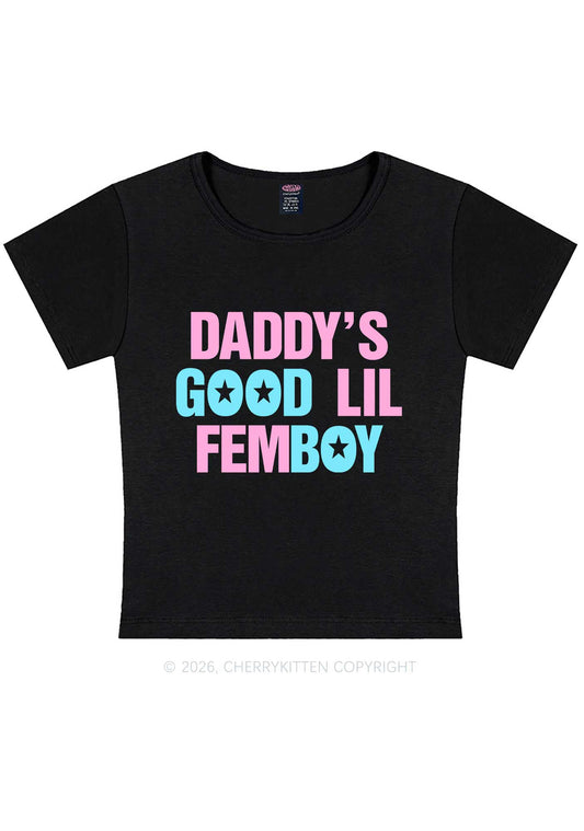Daddys Good Lil Femboy Pride Y2K Baby Tee Cherrykitten
