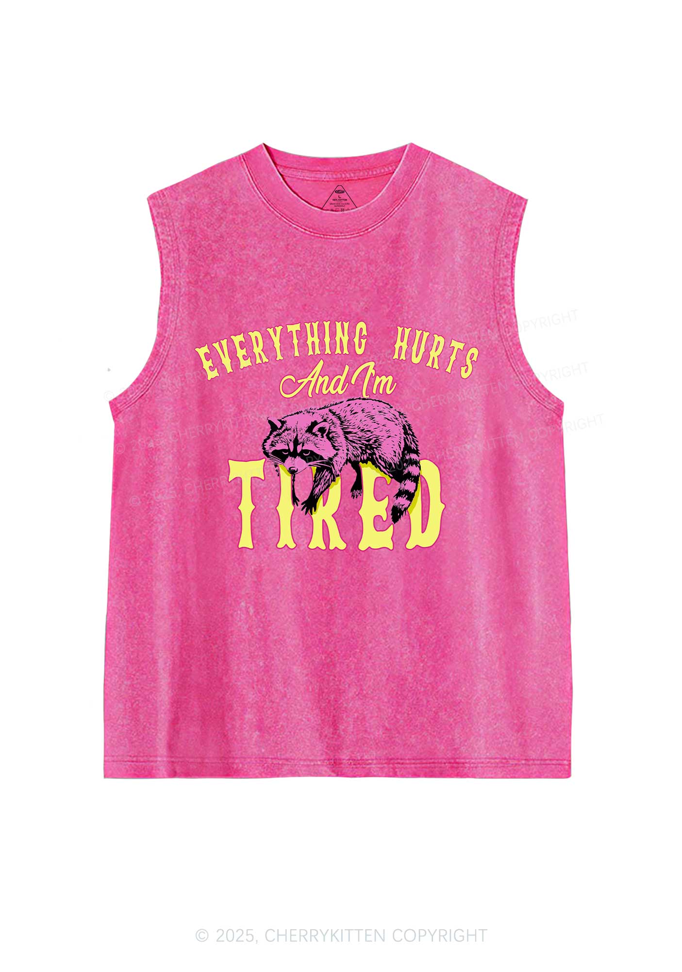 I Am Tried Y2K Washed Muscle Tank Cherrykitten