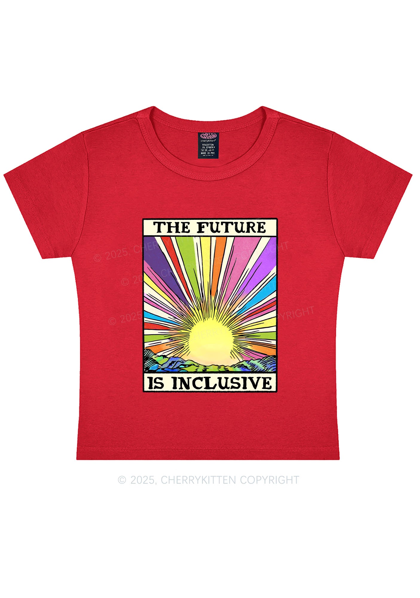 The Future Is Inclusive Pride Y2K Baby Tee Cherrykitten