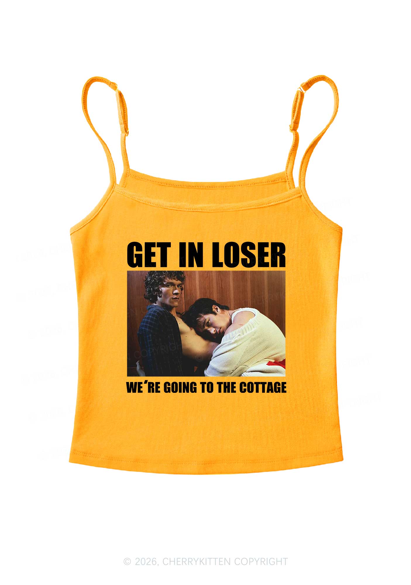 We Are Going To Cottage HR Y2K Spaghetti Strap Cami Cherrykitten