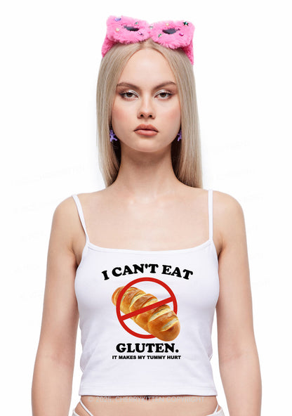 I Cant Eat Gluten Y2K Spaghetti Strap Cami Cherrykitten