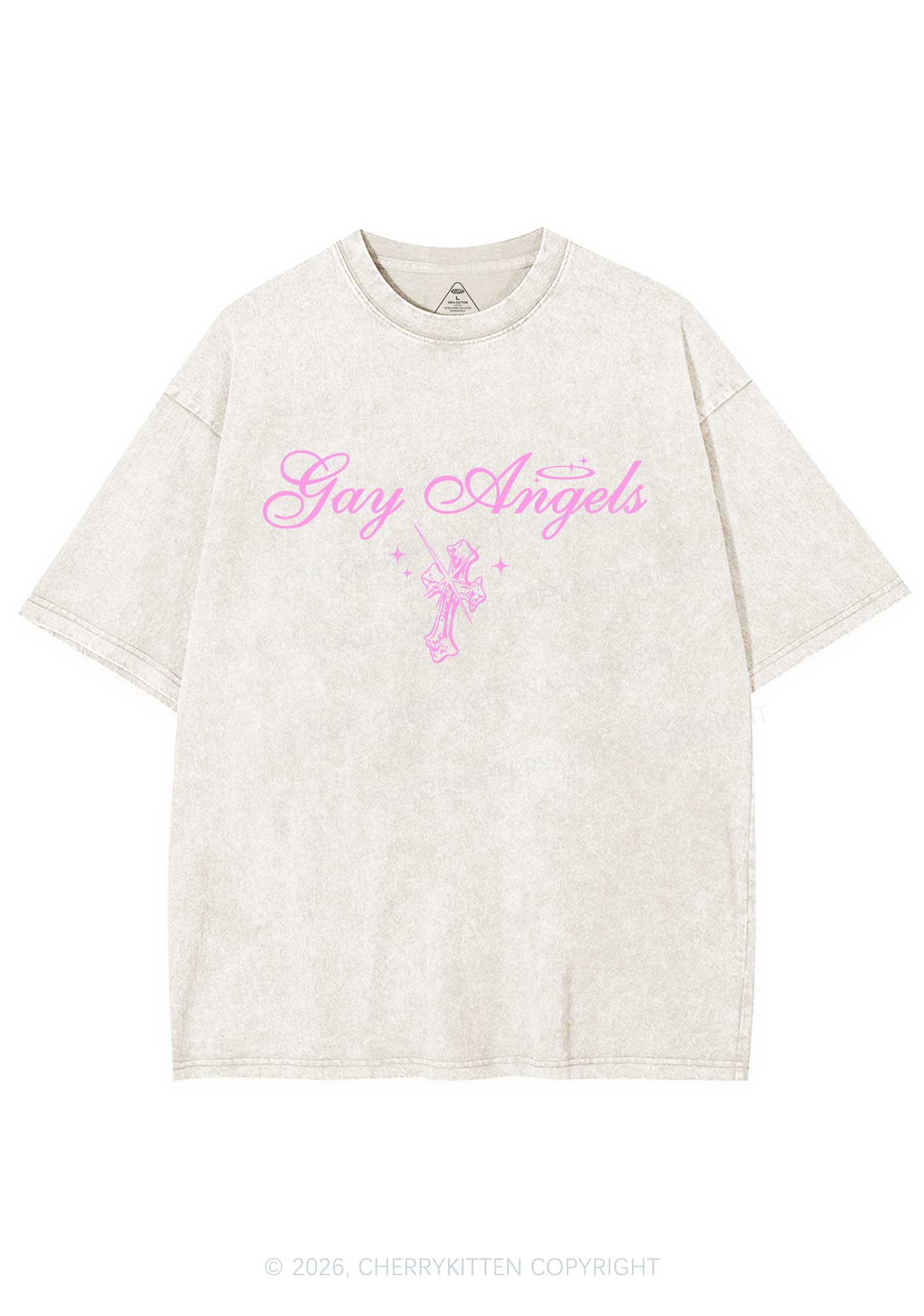 Gay Angels Pride Y2K Shirts Washed Tee Cherrykitten