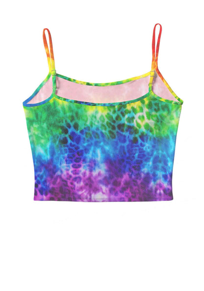 Rainbow Leopard Tie Dye Pride Y2K Mesh Cami Tank Cherrykitten