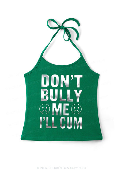 Dont Bully Me Silver Foil Printed Y2K Halter Neck Cami Cherrykitten