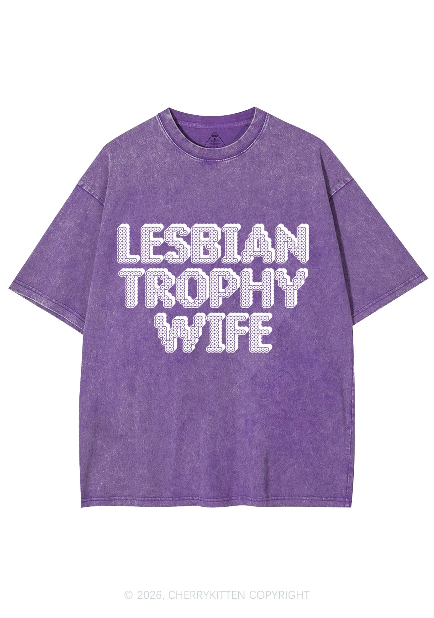 Lesbian Trophy Wife Pride Y2K Shirts Washed Tee Cherrykitten