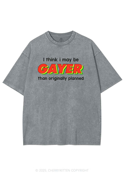 I May Be Gayer Pride Y2K Shirts Washed Tee Cherrykitten