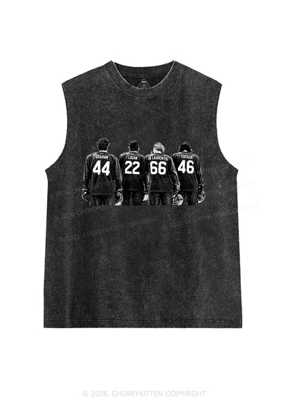 Hockey Crew Y2K Washed Muscle Tank Cherrykitten