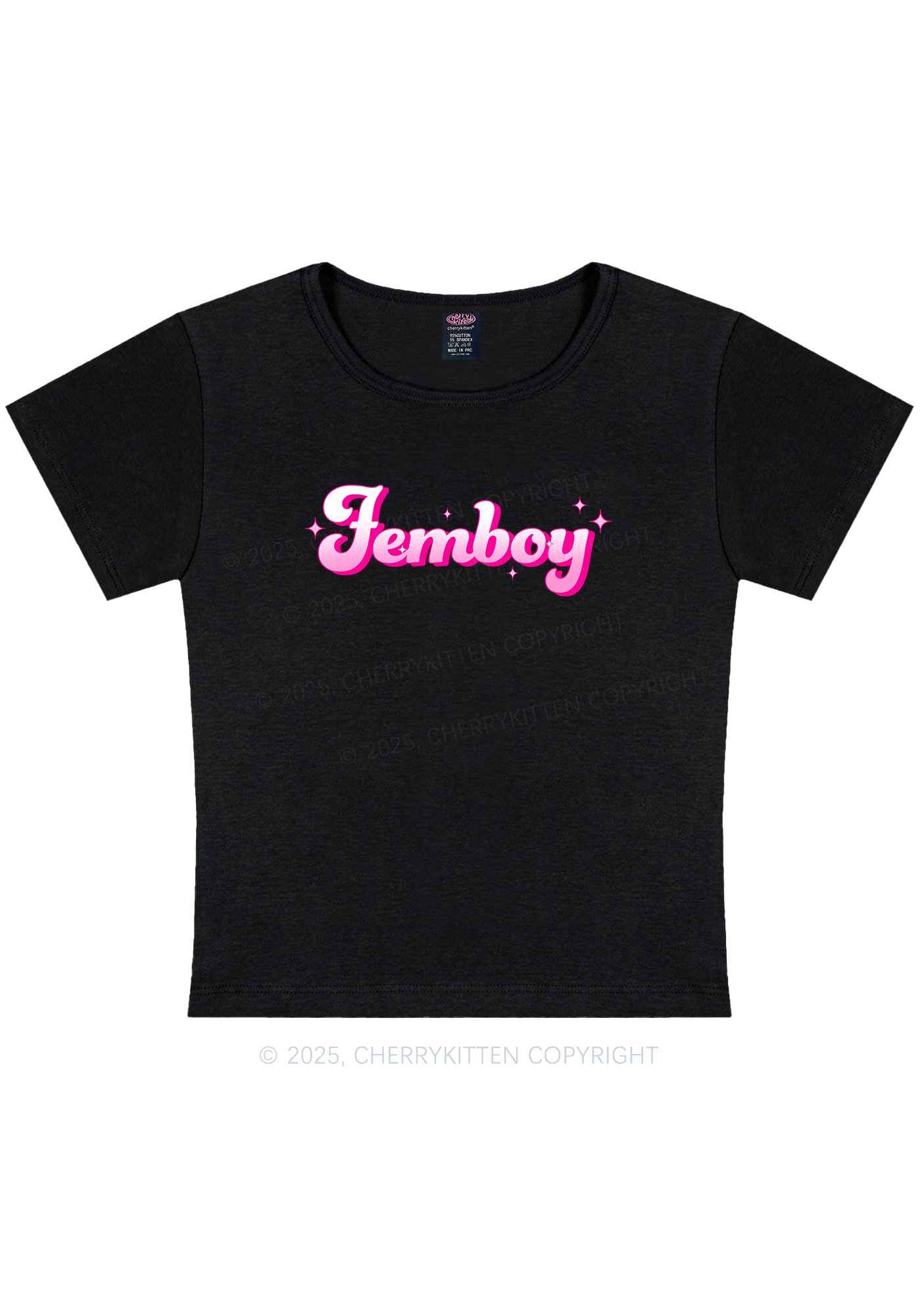 Femboy Pride Y2K Baby Tee Cherrykitten