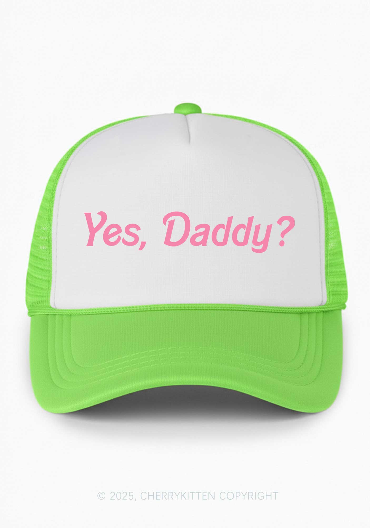 Yes Daddy Valentine's Day Y2K Colorblock Trucker Hat Cherrykitten