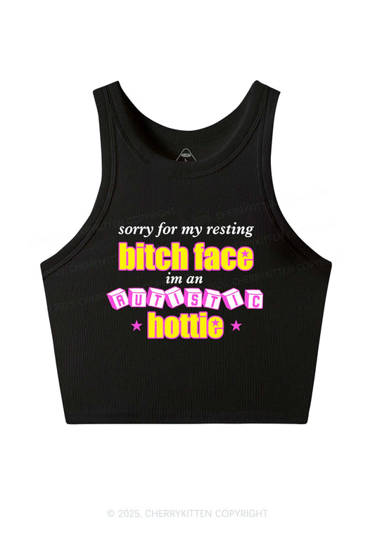 Autistic Hottie Y2K Crop Tank Top Cherrykitten