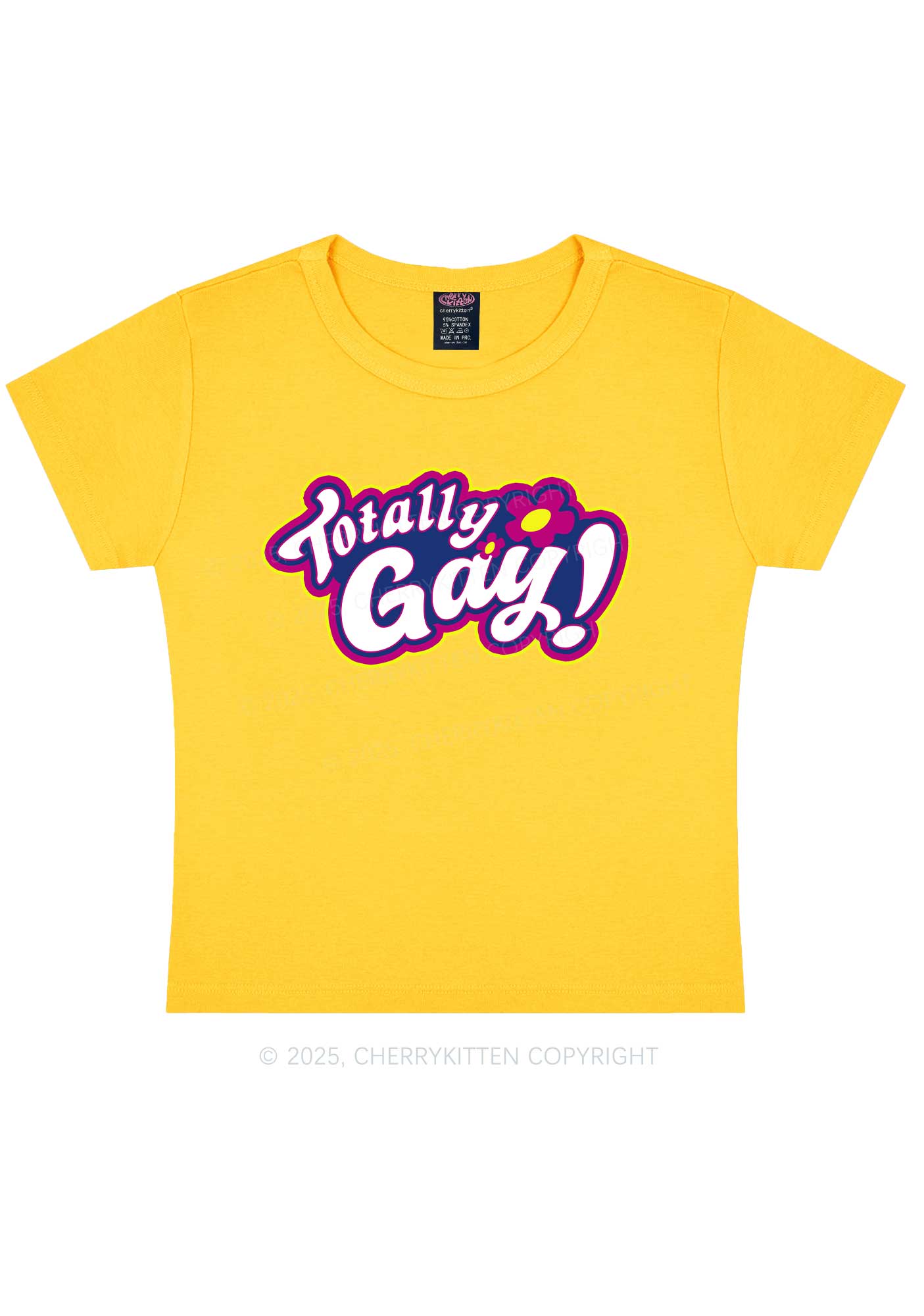 Totally Gay Pride Y2K Baby Tee Cherrykitten