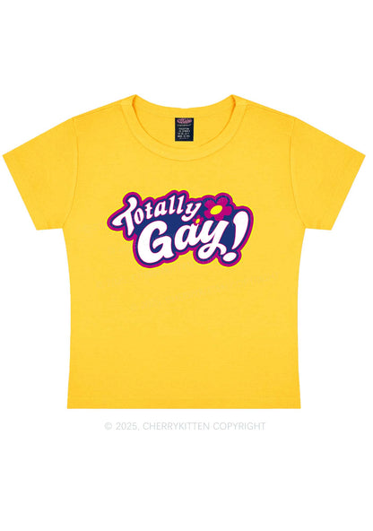 Totally Gay Pride Y2K Baby Tee Cherrykitten