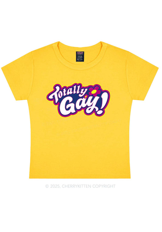 Totally Gay Pride Y2K Baby Tee Cherrykitten