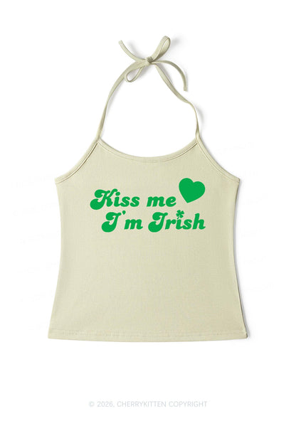 Kiss Me Im Irish St Patricks Y2K Halter Neck Cami Cherrykitten