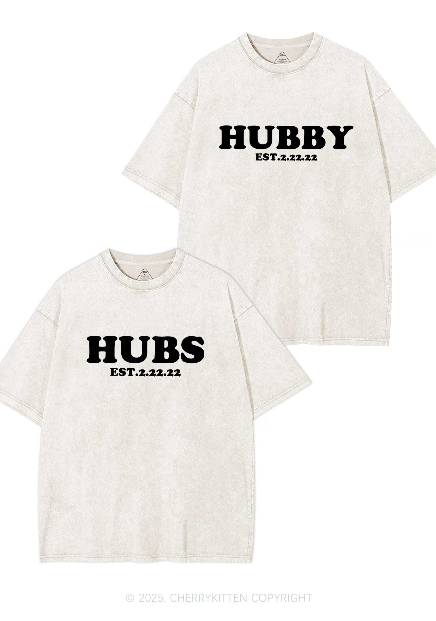 Hubs Hubby Y2K Valentine's Day Washed Tee Cherrykitten