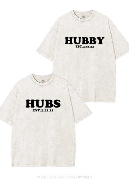 Hubs Hubby Y2K Valentine's Day Washed Tee Cherrykitten