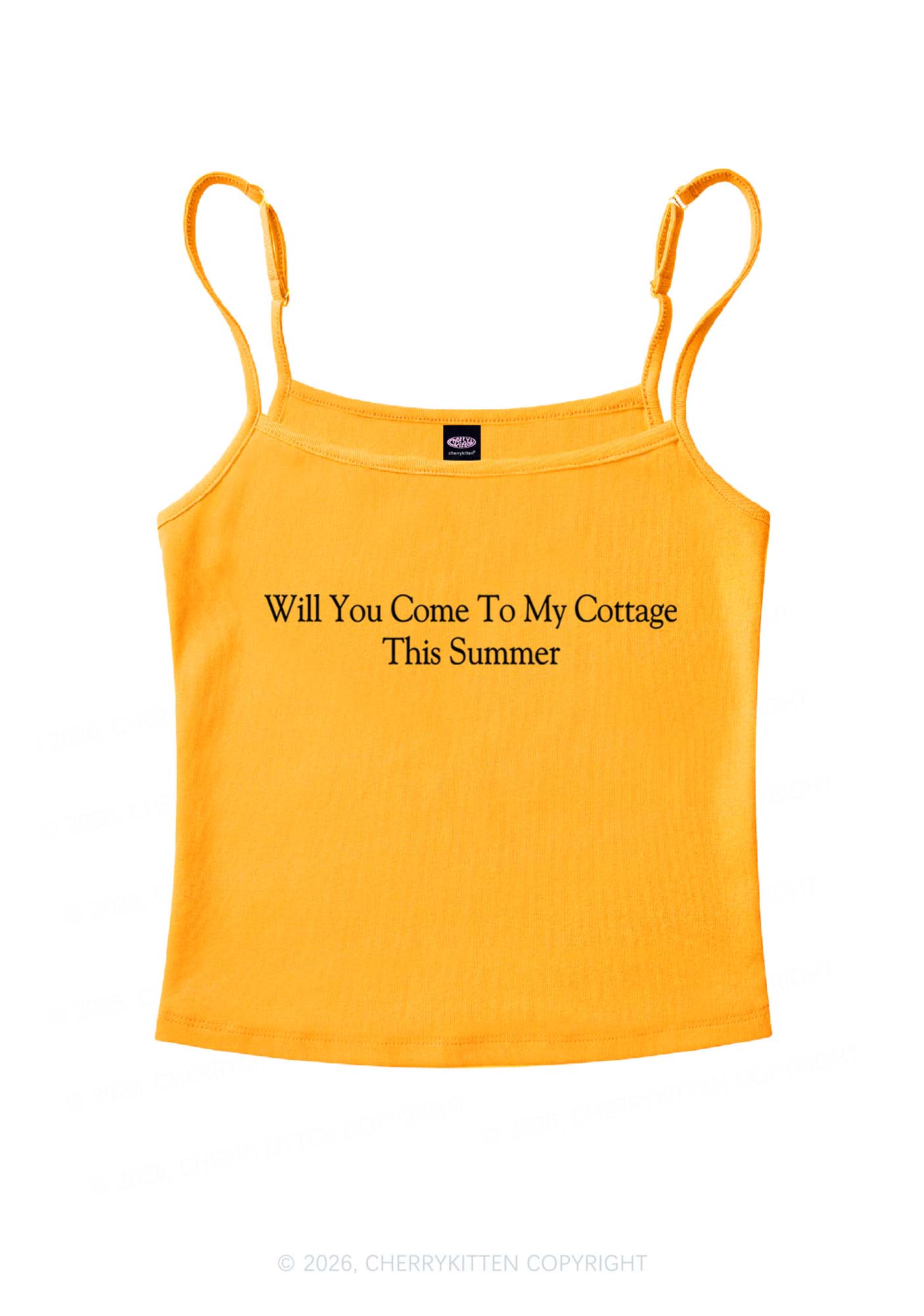 Will You Come To My Cottage HR Y2K Spaghetti Strap Cami Cherrykitten