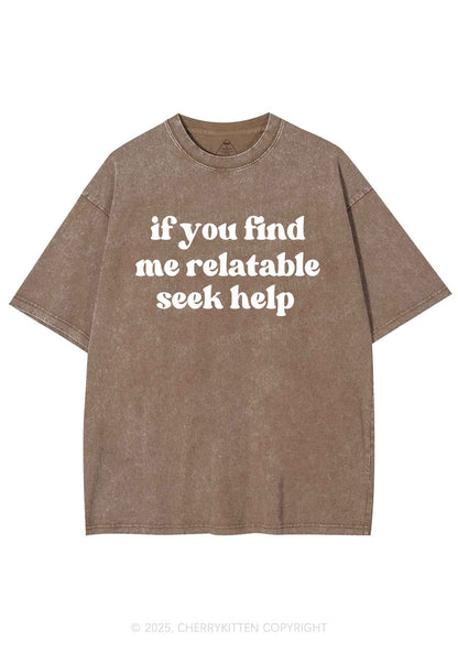 If You Find Me Relatable Y2K Shirts Washed Tee Cherrykitten