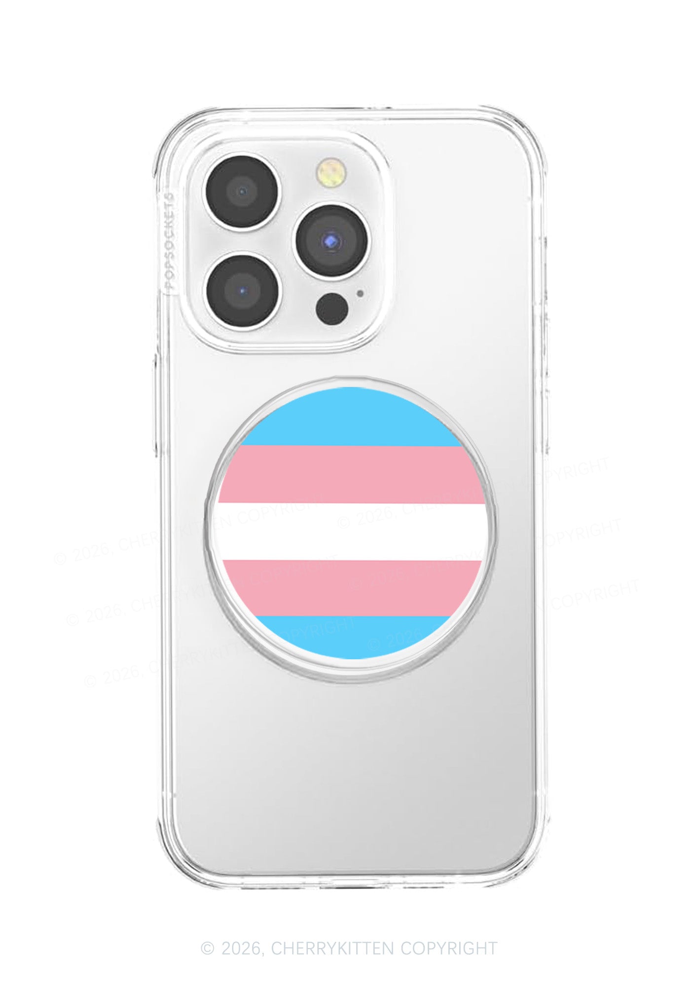 Trans Stripes Pride Y2K Magnetic Phone Grip Holder Cherrykitten