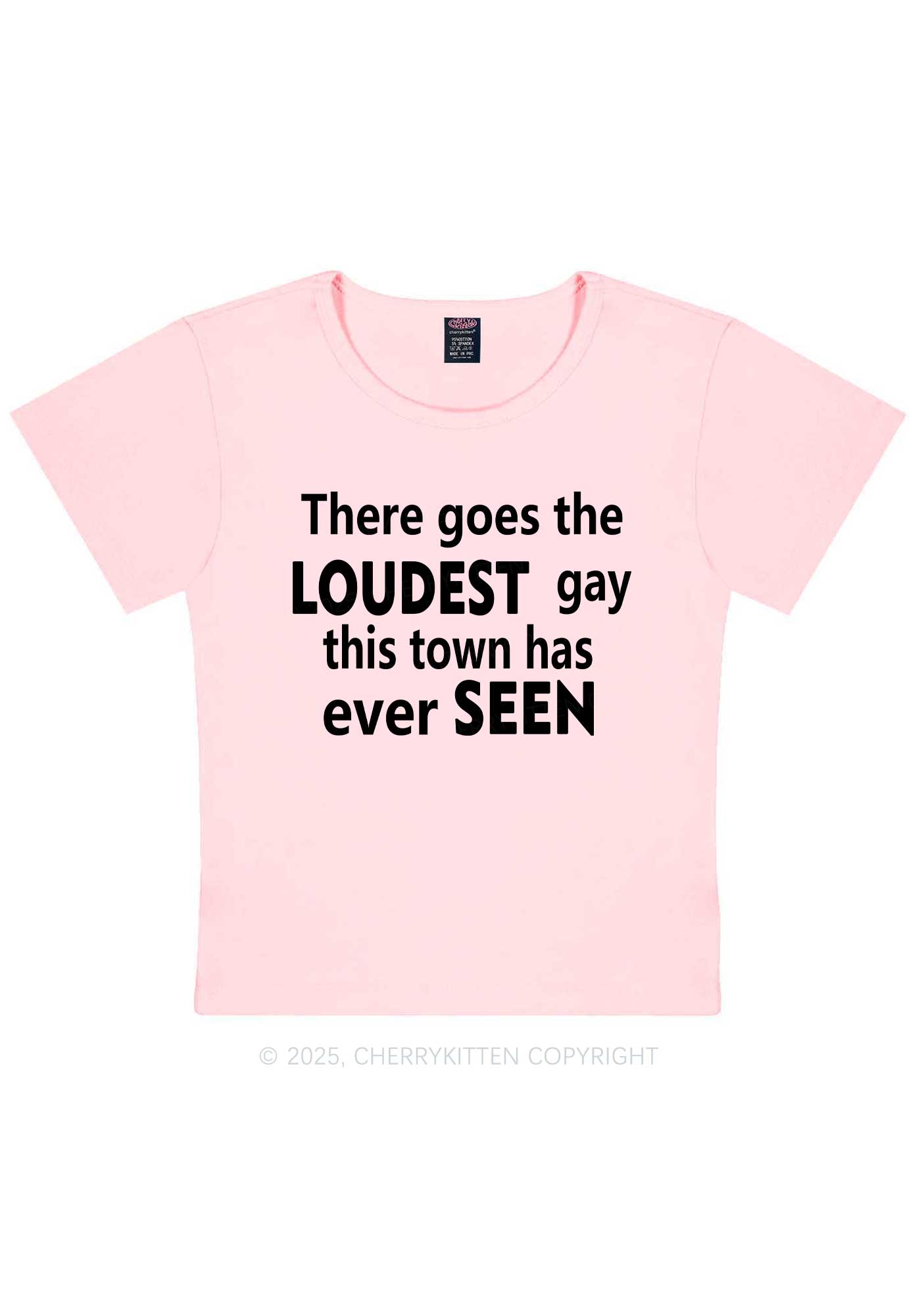 The Loudest Gay Y2K Baby Tee Cherrykitten
