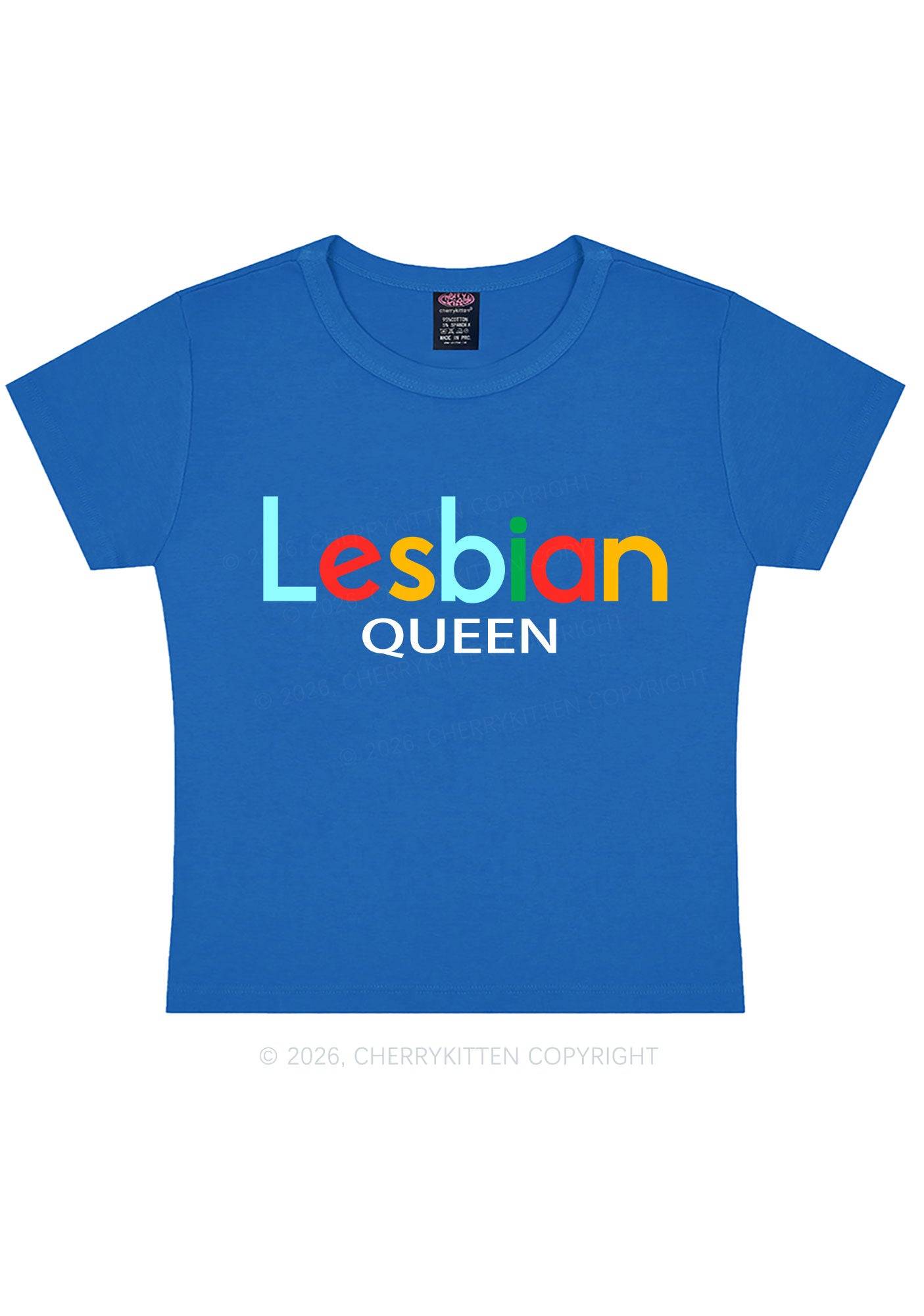 Lesbian Queen Pride Y2K Baby Tee Cherrykitten