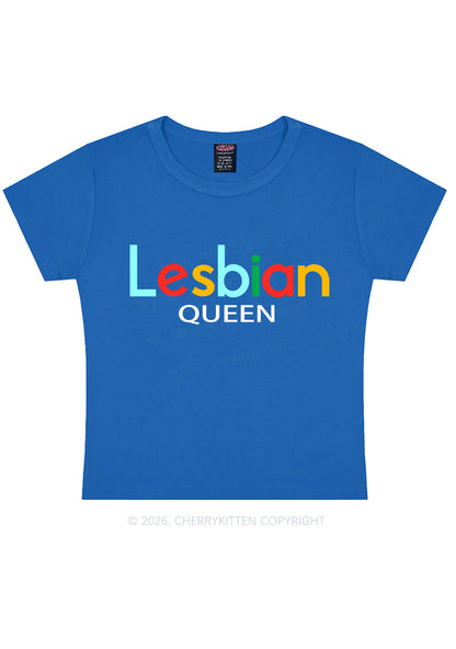 Lesbian Queen Pride Y2K Baby Tee Cherrykitten