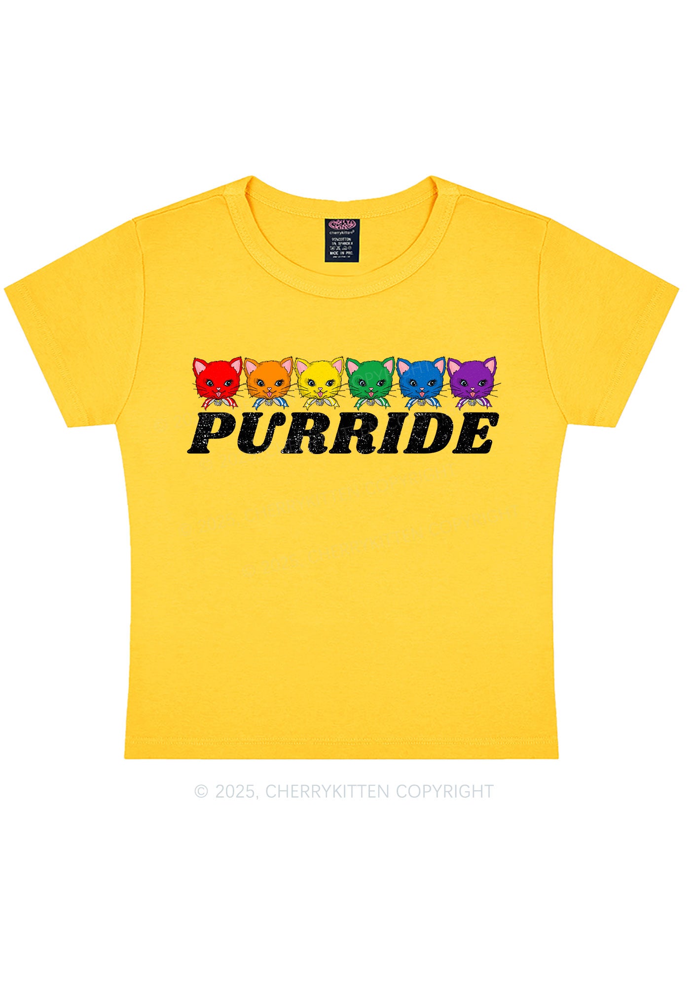 Purride Cat Pride Y2K Baby Tee Cherrykitten