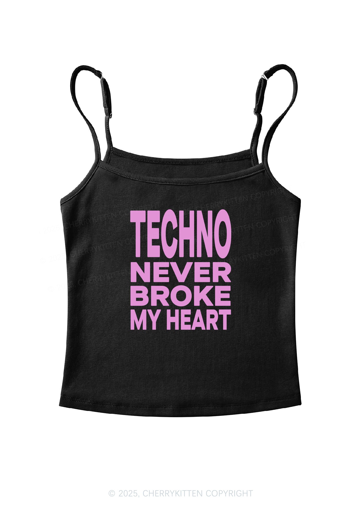 Techno Heart Y2K Spaghetti Strap Cami Cherrykitten