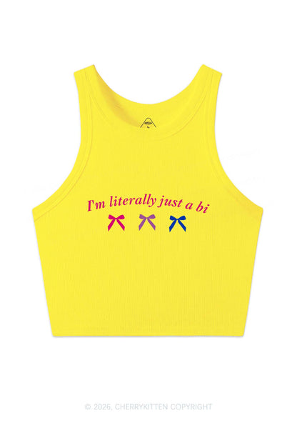 Im Literally Just A Bi Pride Y2K Crop Tank Top Cherrykitten