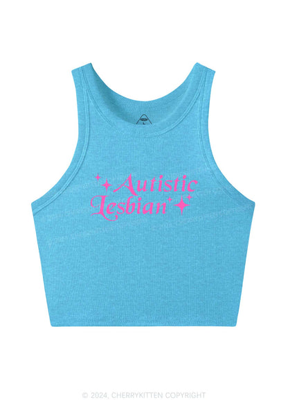 Autistic Lesbian Y2K Crop Tank Top Cherrykitten