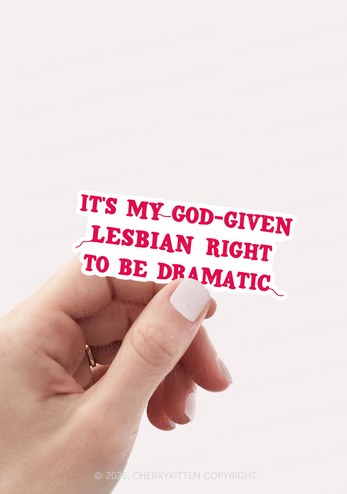 God Given Lesbian Right Pride 1pc Y2K Sticker Cherrykitten